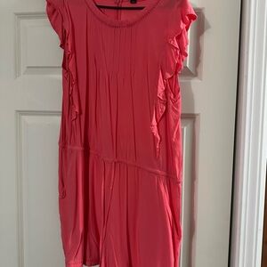 Loft Ruffled Sleeveless Coral Romper - Size Large